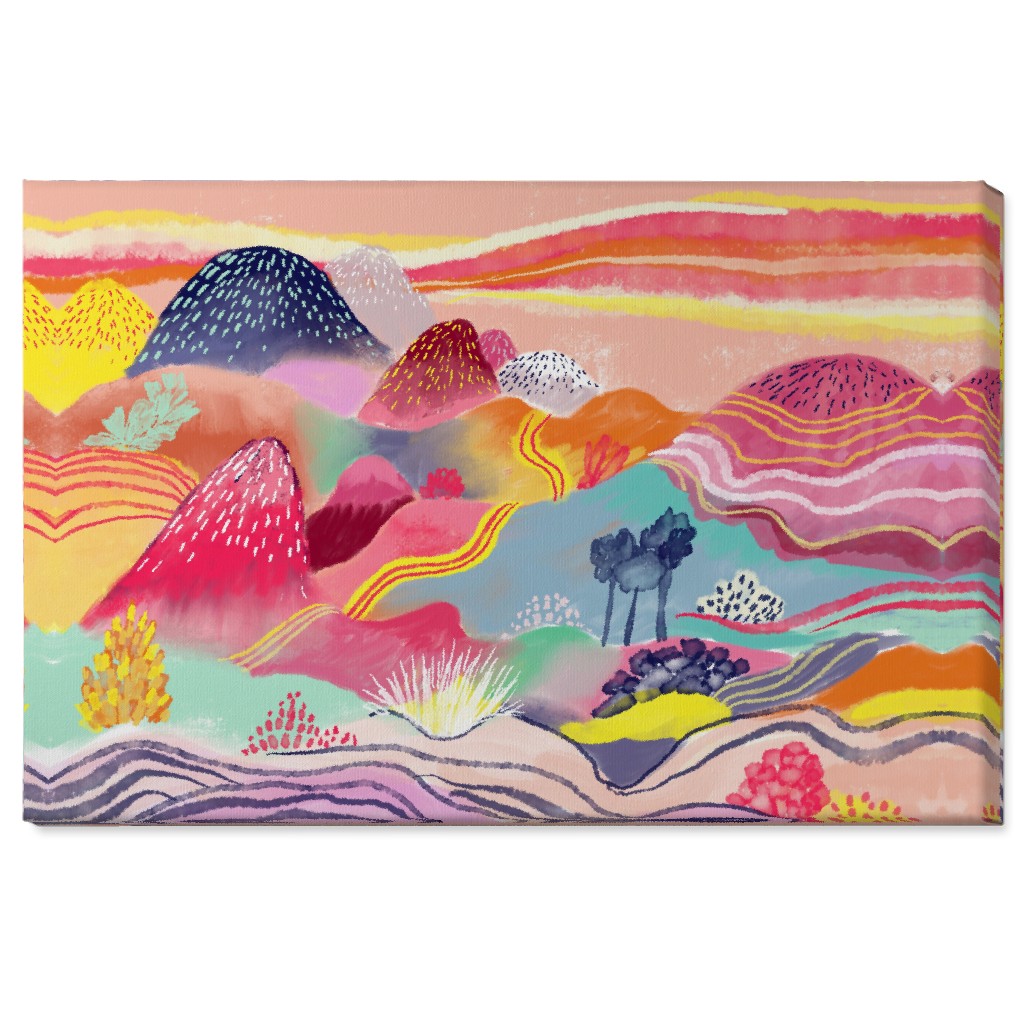Dreamy Hills - Vibrant Wall Art, No Frame, Single piece, Canvas, 24x36, Multicolor