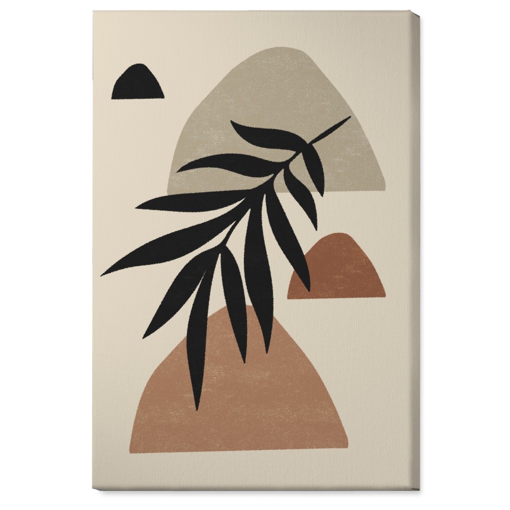 Abstract Palm - Neutral Wall Art, No Frame, Single piece, Canvas, 24x36, Beige, Pearl