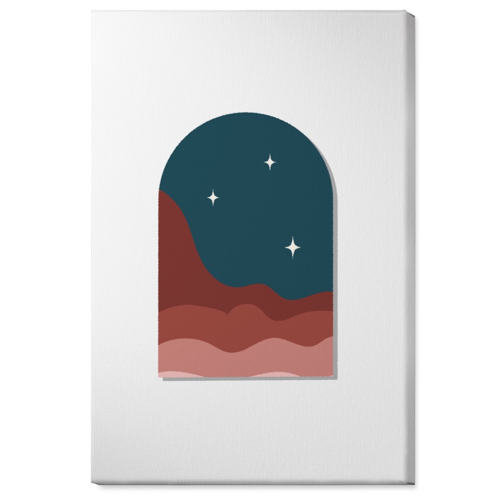 Abstract Landscapes in Windows Night Wall Art, No Frame, Single piece, Canvas, 24x36, Multicolor