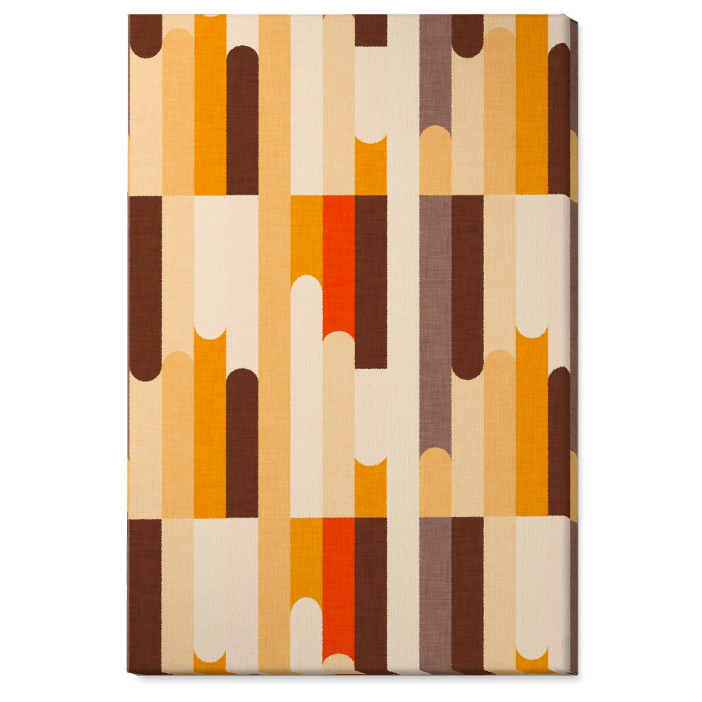 Retro Colors Blocks - Warm Wall Art, No Frame, Single piece, Canvas, 24x36, Multicolor