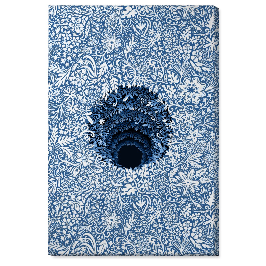 Deep Down Colorful Floral Abstract Wall Art, No Frame, Single piece, Canvas, 24x36, Blue