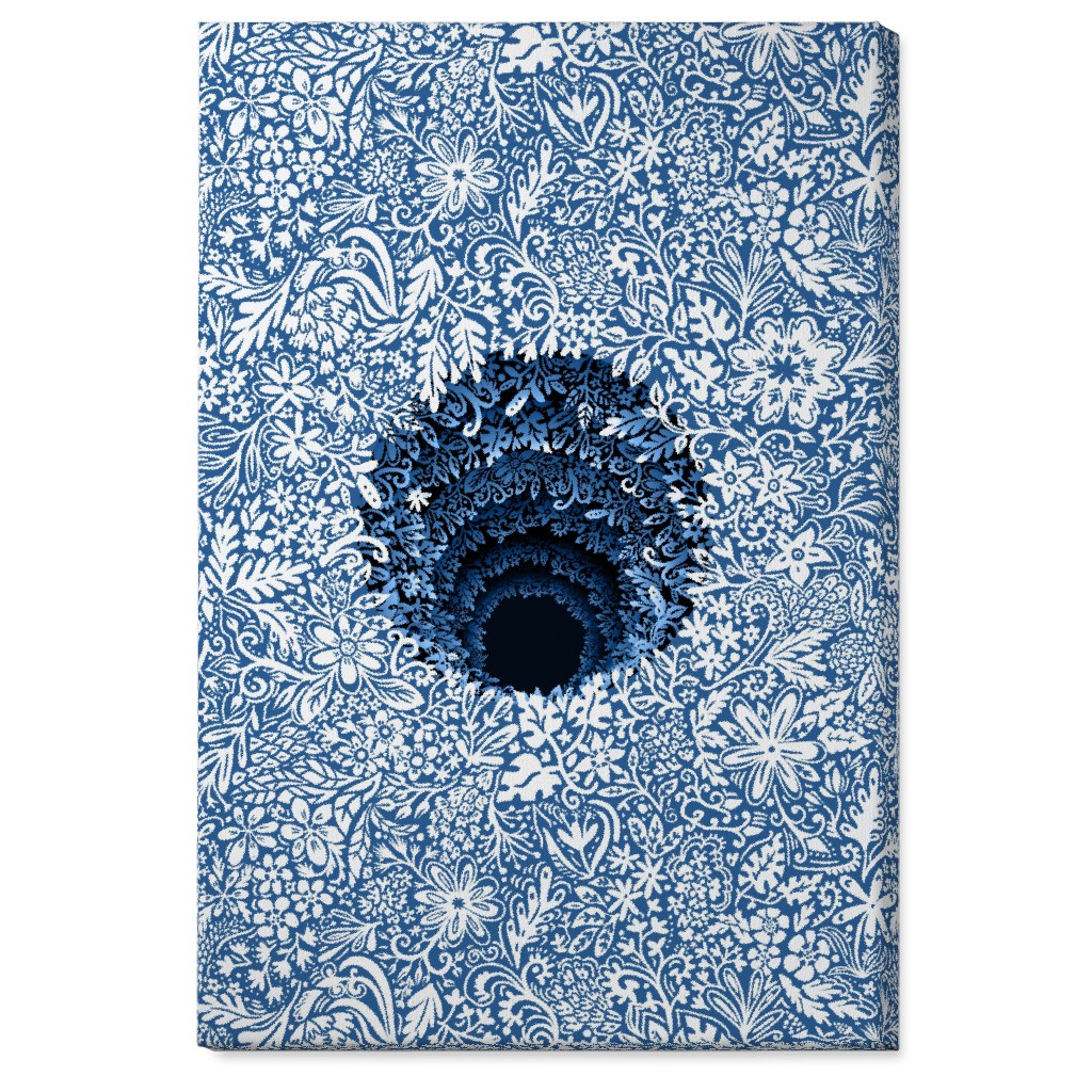Deep Down Colorful Floral Abstract Wall Art, No Frame, Single piece, Canvas, 24x36, Blue, Mist