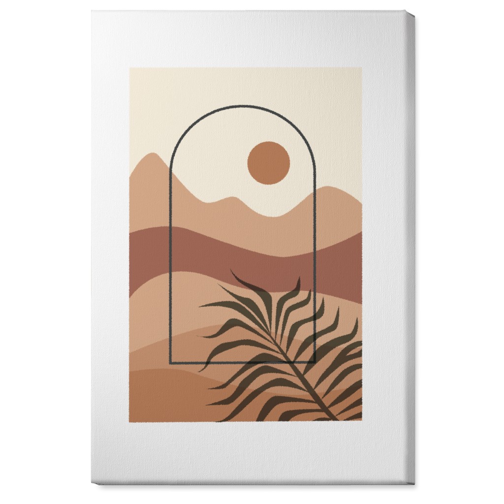Floating Frame Abstract Mountain Landscape Wall Art, No Frame, Single piece, Canvas, 24x36, Multicolor, Desert Rose
