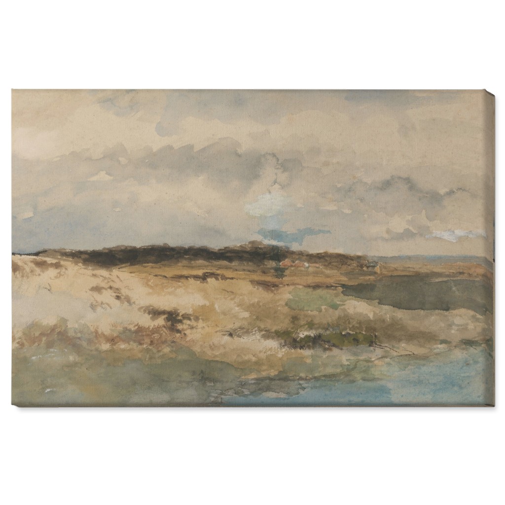 Antiqued Dunes Wall Art, No Frame, Single piece, Canvas, 24x36, Blue