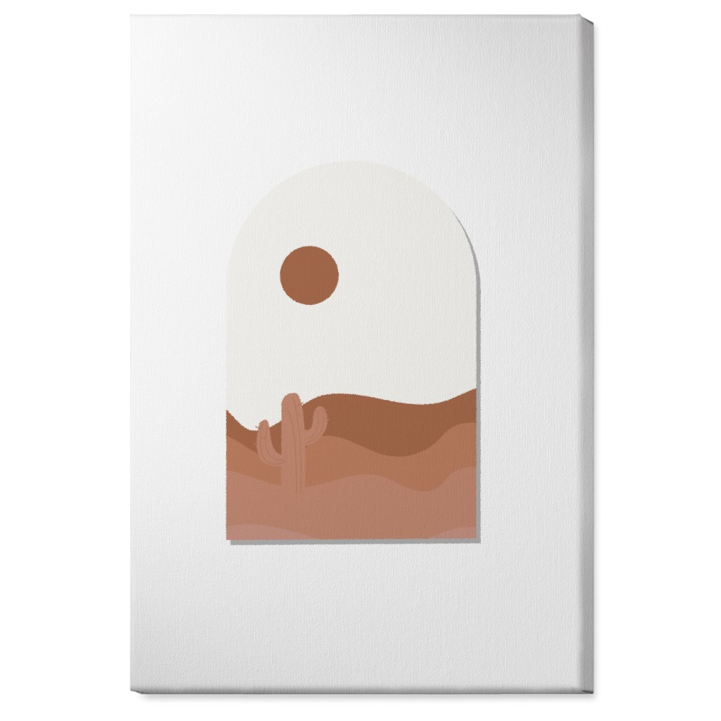 Abstract Landscapes in Windows Wall Art, No Frame, Single piece, Canvas, 24x36, Pink, White