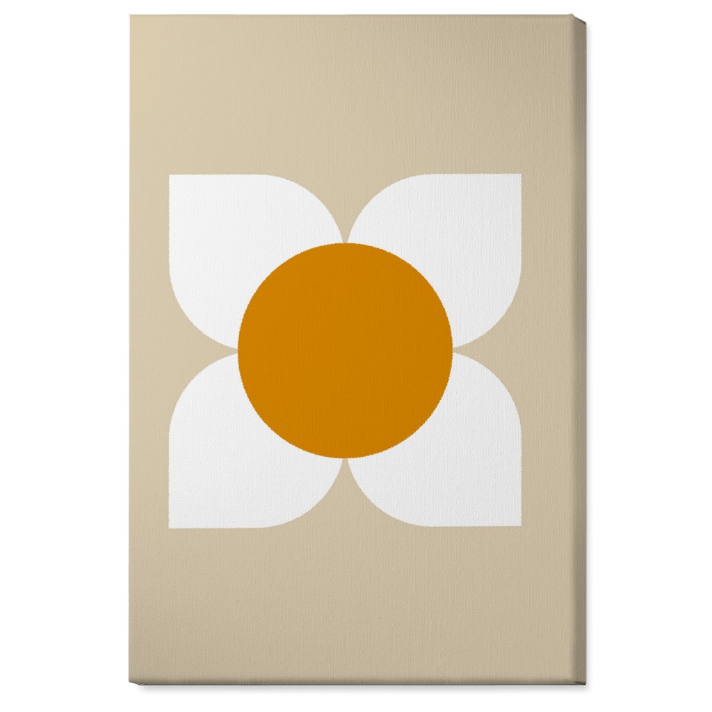 Bold Flower - Beige Wall Art, No Frame, Single piece, Canvas, 24x36, Beige