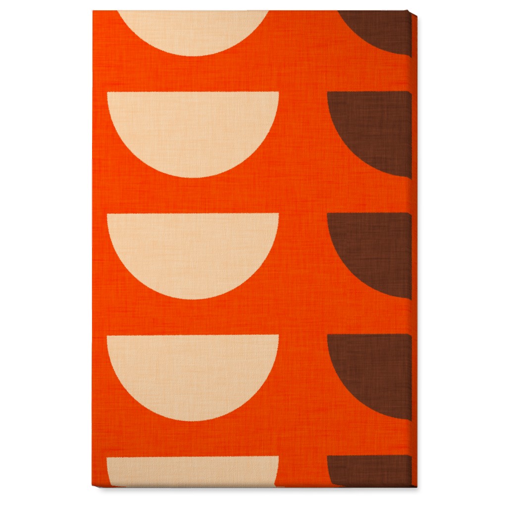 Half Moon Wall Art, No Frame, Single piece, Canvas, 24x36, Red, Coral