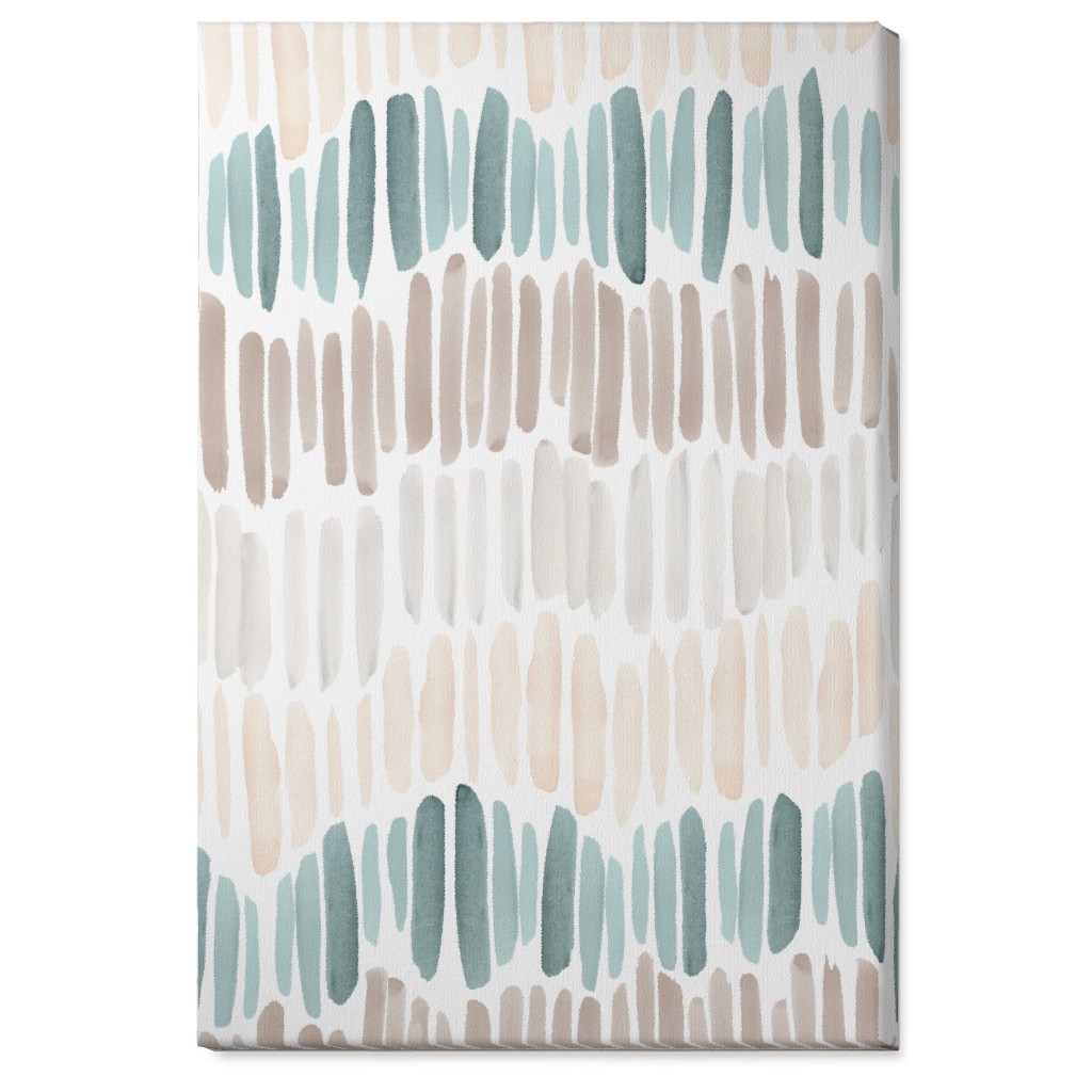 Many Brushstrokes Wall Art, No Frame, Single piece, Canvas, 24x36, Beige, Pebble