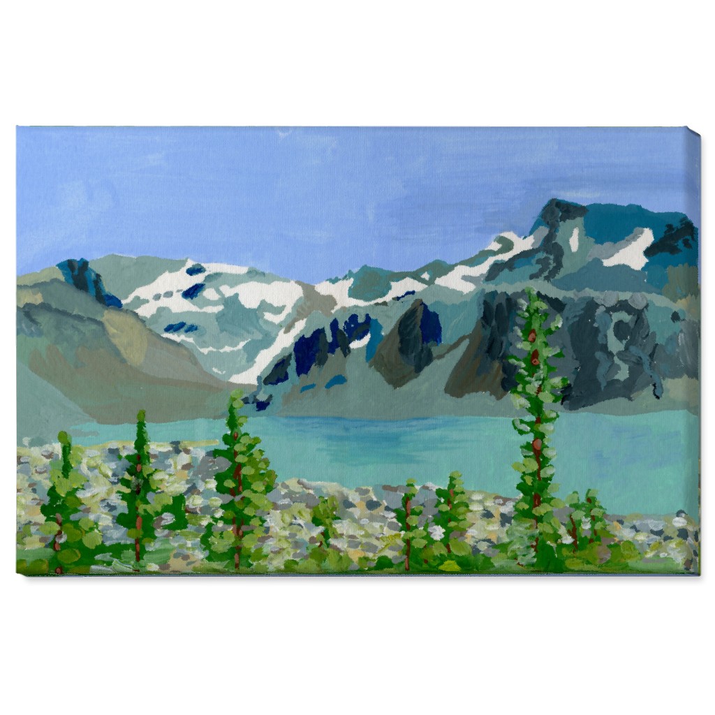 Lake Wedgemount Painting Wall Art, No Frame, Single piece, Canvas, 24x36, Blue, True Blue