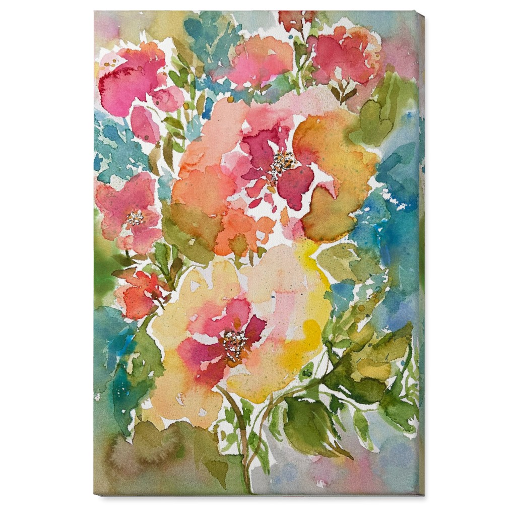 Summer Floral Mart - Multi Wall Art, No Frame, Single piece, Canvas, 24x36, Multicolor
