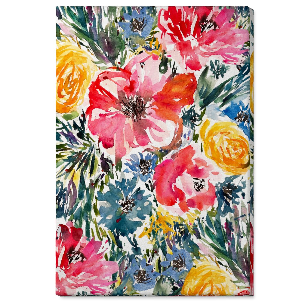 Blair Floral - Multi Wall Art, No Frame, Single piece, Canvas, 24x36, Multicolor