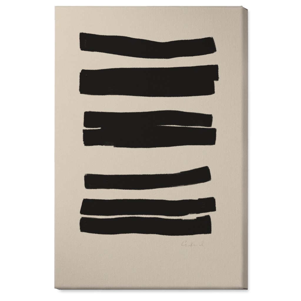 Abstract Bold Stripes I Wall Art, No Frame, Single piece, Canvas, 24x36, Black, Wheat