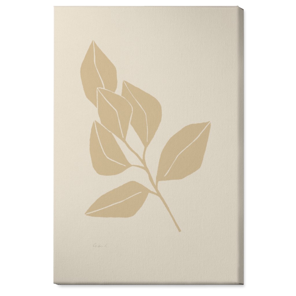 Botanical Ficus - Neutral Wall Art, No Frame, Single piece, Canvas, 24x36, Beige