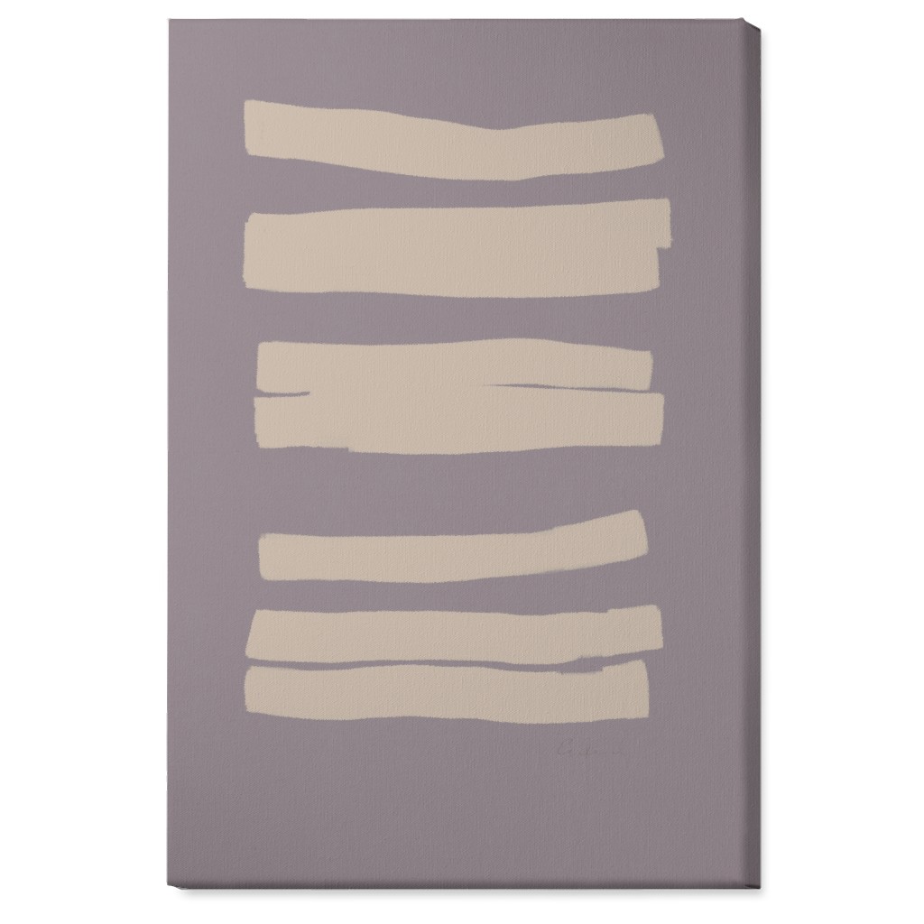 Bold Stripes Abstract Ii Wall Art, No Frame, Single piece, Canvas, 24x36, Purple, Clay