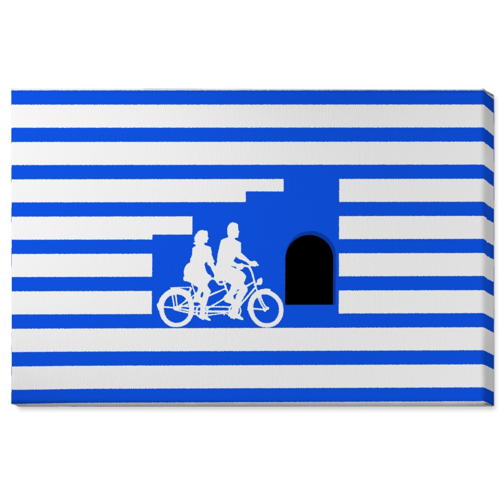 Riders Lovers - Blue Wall Art, No Frame, Single piece, Canvas, 24x36, Blue, True Blue