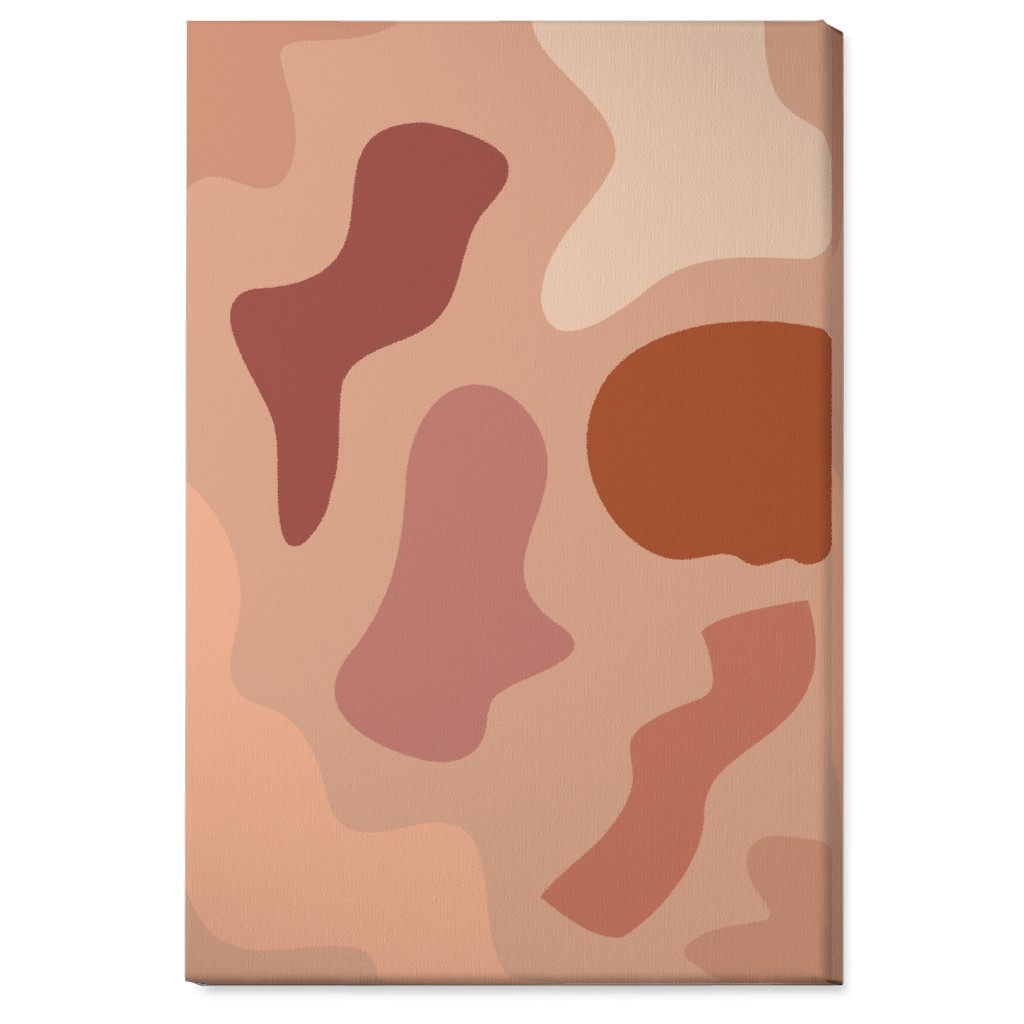 Modern Abstract Canyon - Warm Wall Art, No Frame, Single piece, Canvas, 24x36, Pink, Bright Pink