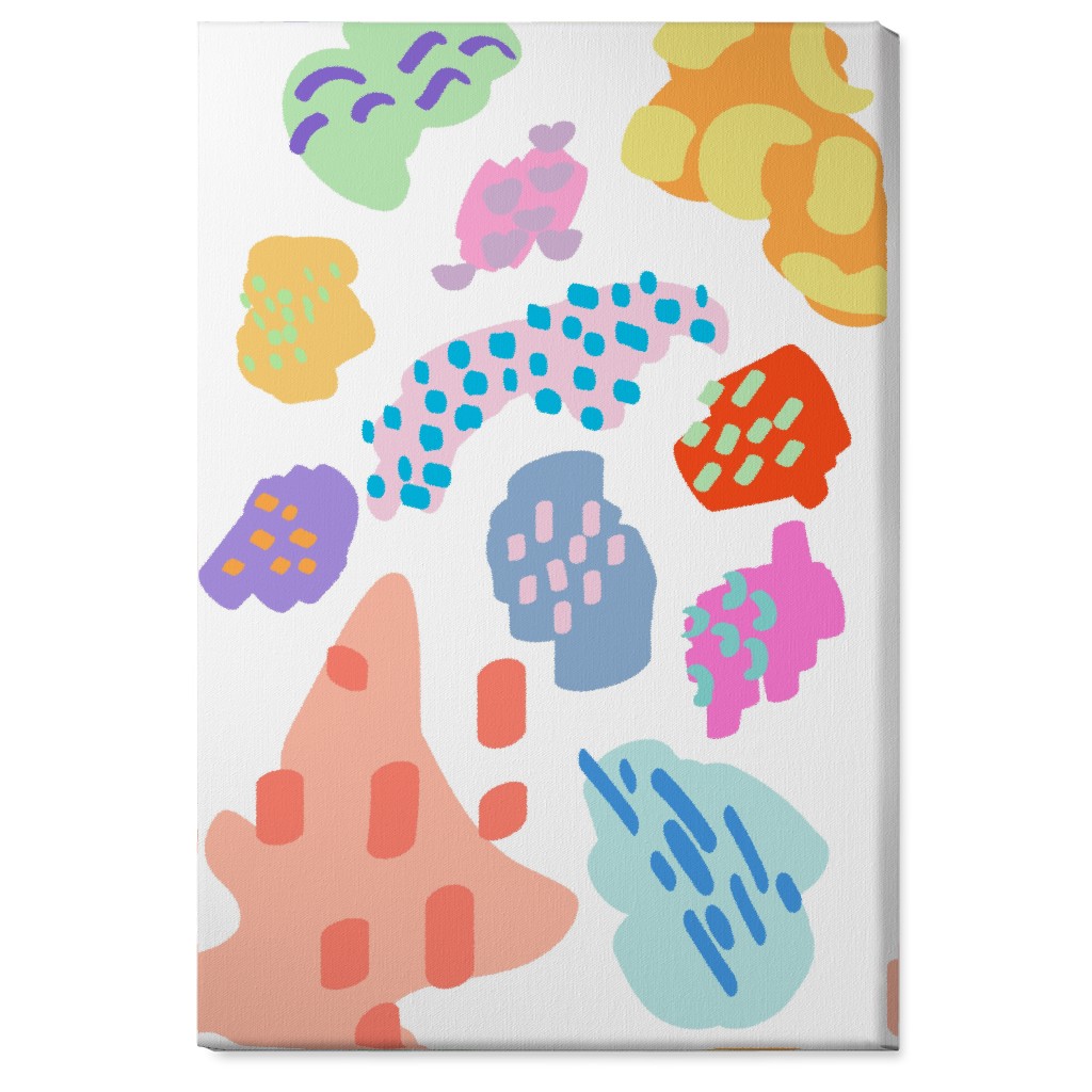 Painterly Abstract Blobs - Pastel Wall Art, No Frame, Single piece, Canvas, 24x36, Multicolor