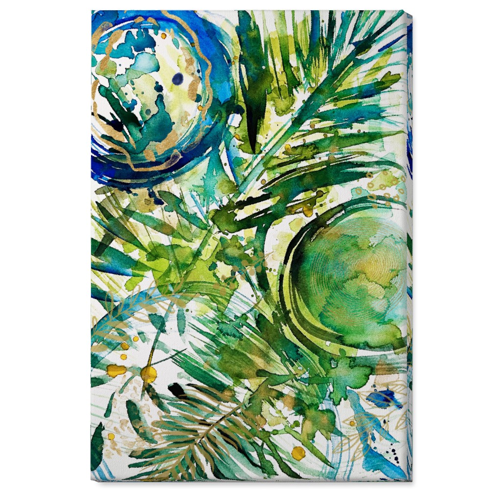 Paradise - Green and Blue Wall Art, No Frame, Single piece, Canvas, 24x36, Green