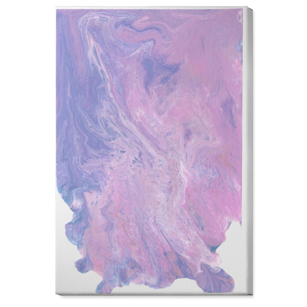 Acrylic Pour Abstract - Purple and Pink Wall Art, No Frame, Single piece, Canvas, 24x36, Purple