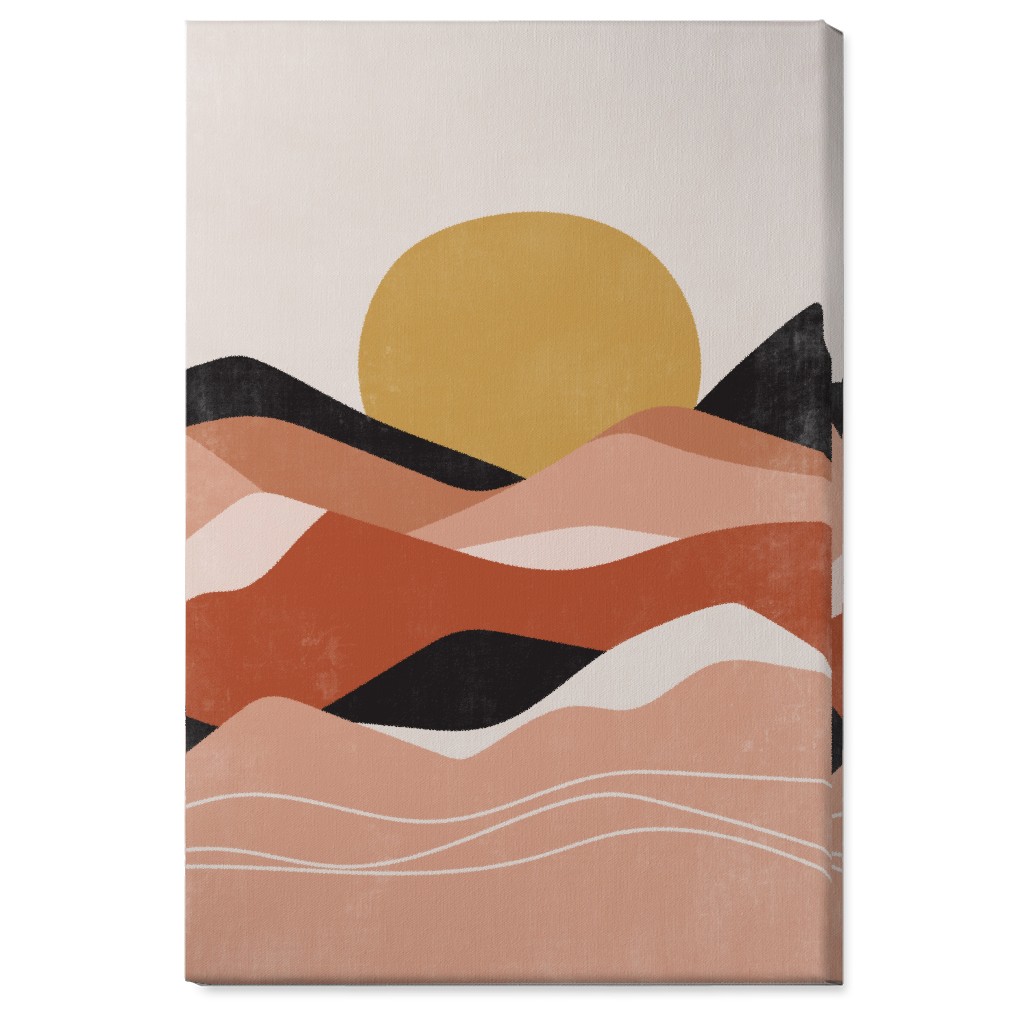 Earthen Hills - Terracotta Wall Art, No Frame, Single piece, Canvas, 24x36, Pink, Bright Pink
