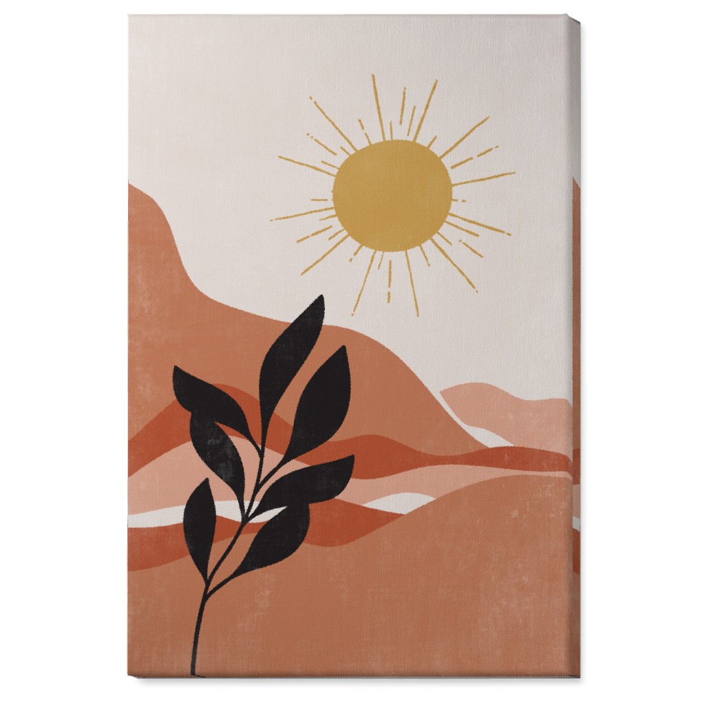 Earthen Landscape - Terracotta Wall Art, No Frame, Single piece, Canvas, 24x36, Pink, Bright Pink