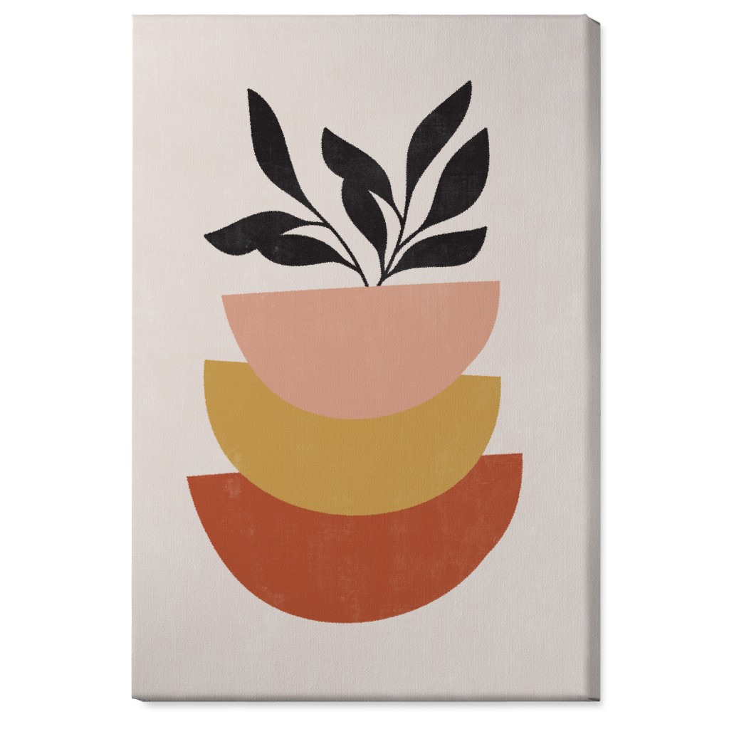 Earthen Plants - Terracotta Wall Art, No Frame, Single piece, Canvas, 24x36, Orange, Orange