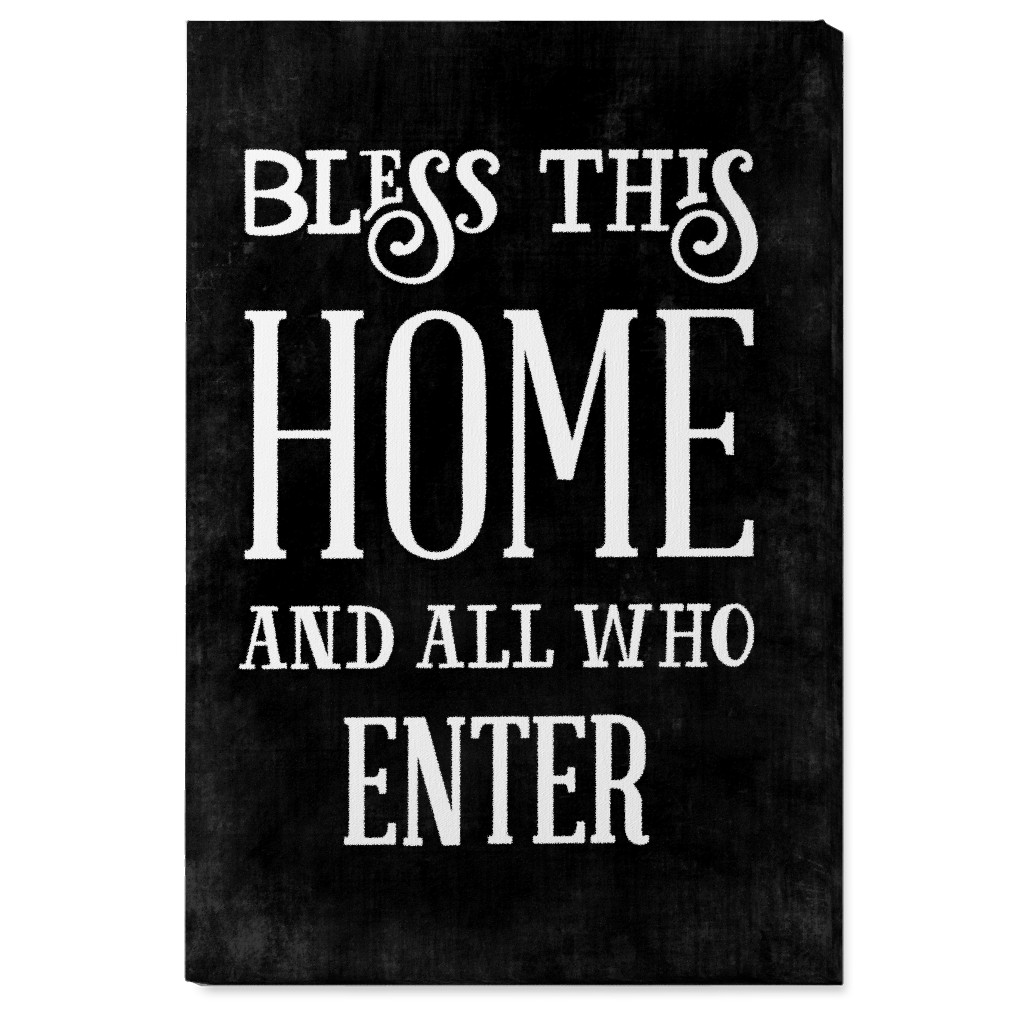 Bless This Home Wall Art, No Frame, Single piece, Canvas, 24x36, Black, Coal