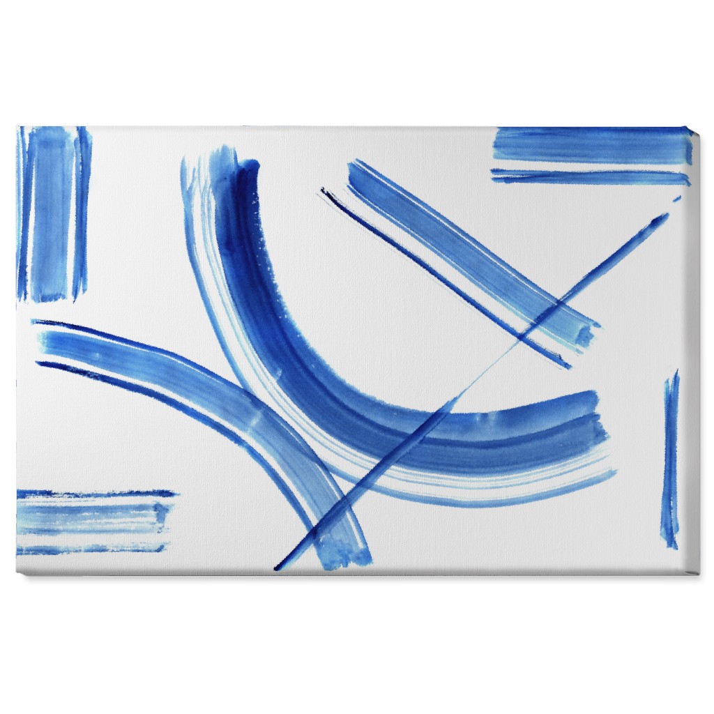 Watercolor Intersection of Minds Wall Art, No Frame, Single piece, Canvas, 24x36, Blue, True Blue