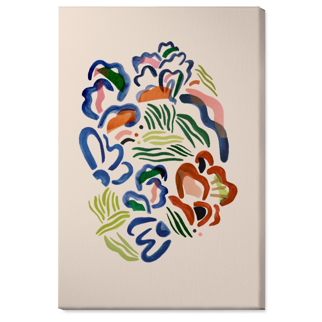 Garden Watercolor - Multi Wall Art, No Frame, Single piece, Canvas, 24x36, Multicolor