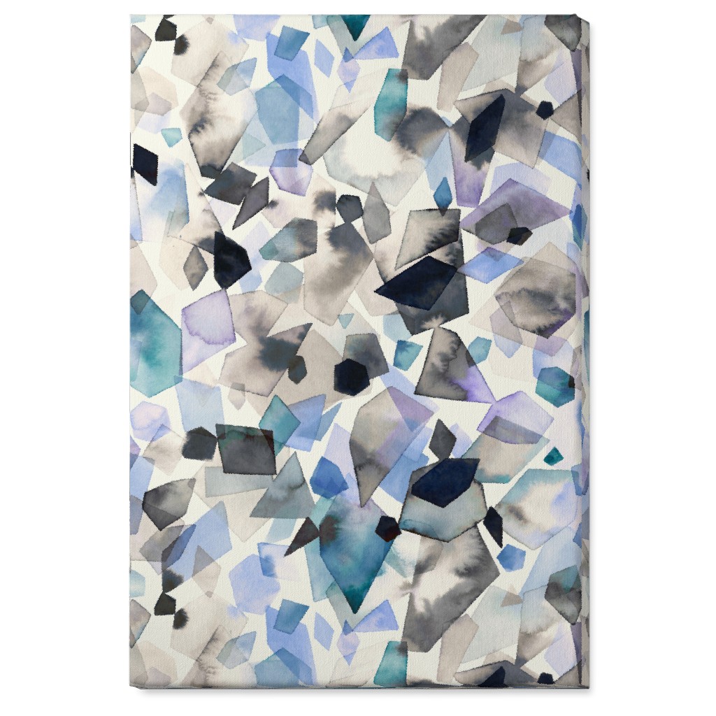 Crystals and Gems Wall Art, No Frame, Single piece, Canvas, 24x36, Blue, Blue Suede