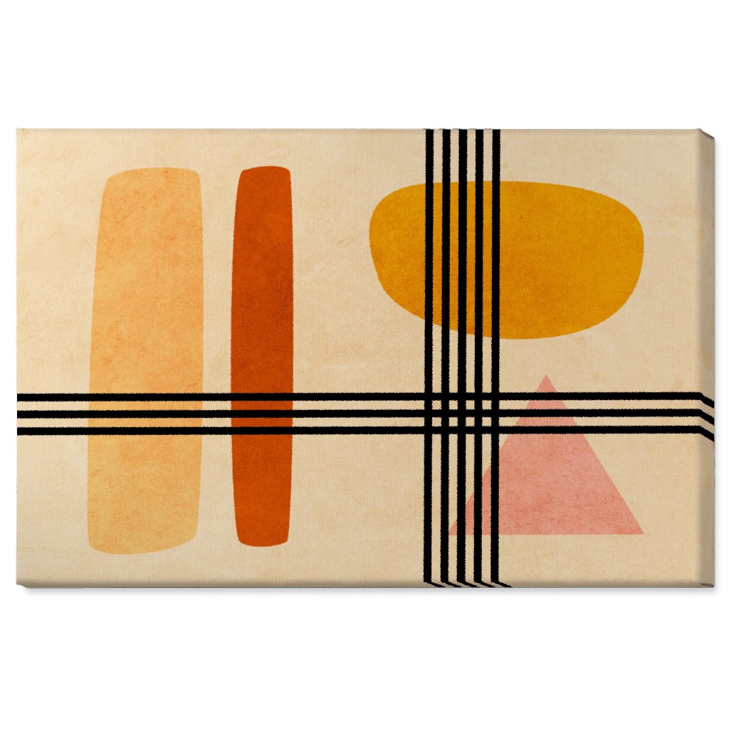 Criss-Cross Abstract Wall Art, No Frame, Single piece, Canvas, 24x36, Orange, Creamsicle