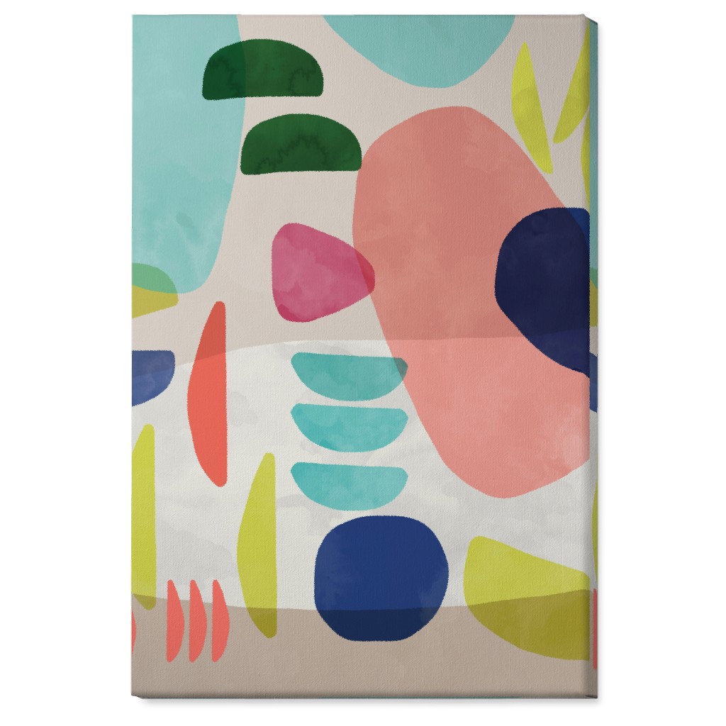 Organic Bold Shapes - Multi Wall Art, No Frame, Single piece, Canvas, 24x36, Multicolor