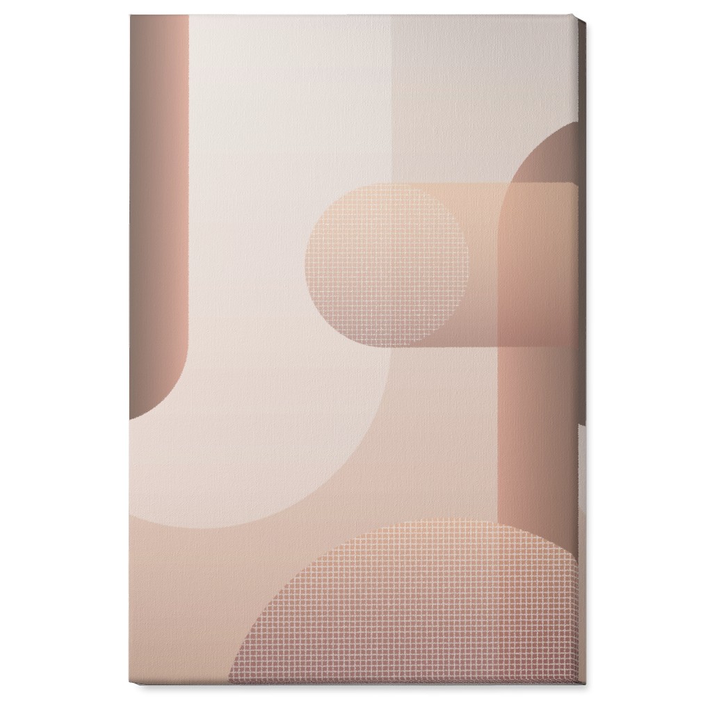 Geometric Curves - Neutral Wall Art, No Frame, Single piece, Canvas, 24x36, Pink, Bright Pink