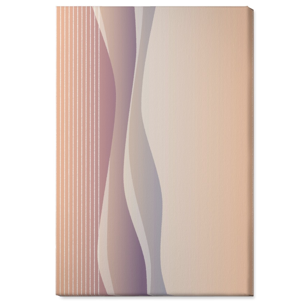 Curves Abstract - Neutral Wall Art, No Frame, Single piece, Canvas, 24x36, Pink