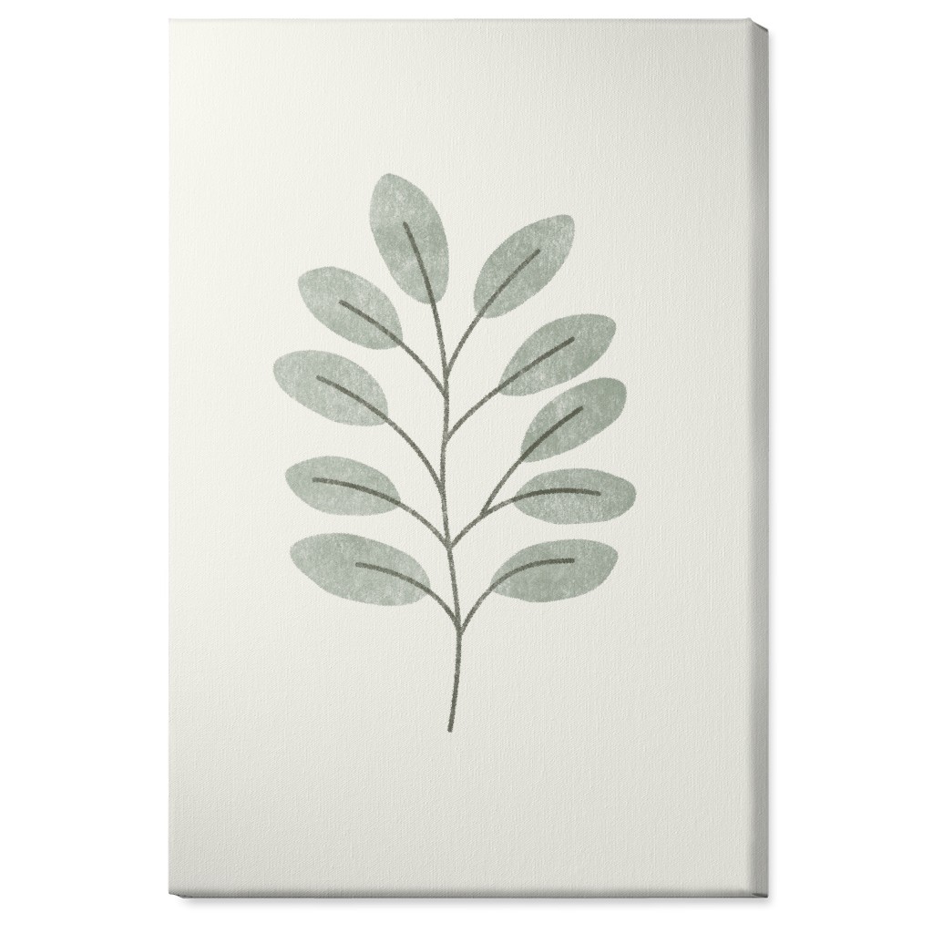 Botanical Greenery - Green Wall Art, No Frame, Single piece, Canvas, 24x36, Gray, Gray