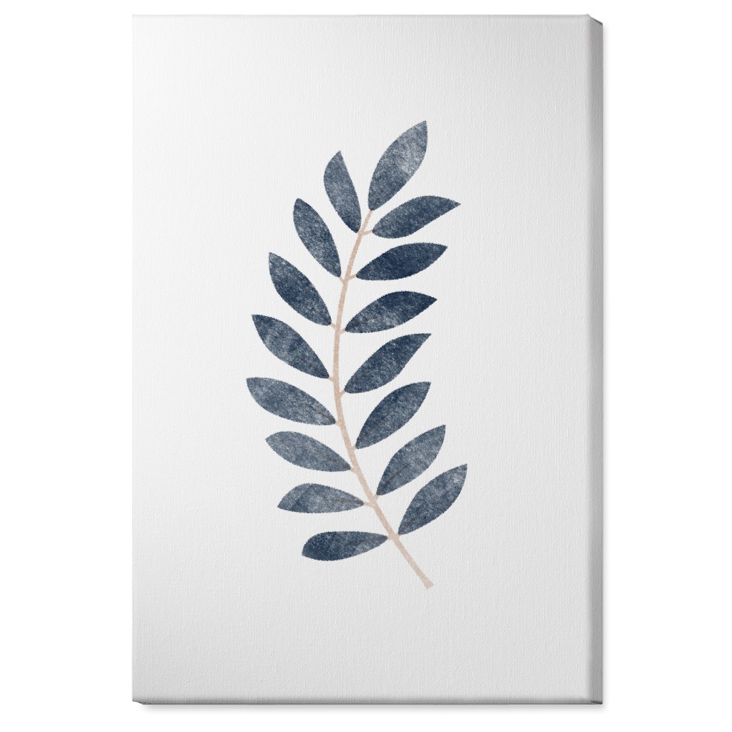 Botanical Leaf Ii Wall Art, No Frame, Single piece, Canvas, 24x36, Blue, Storm