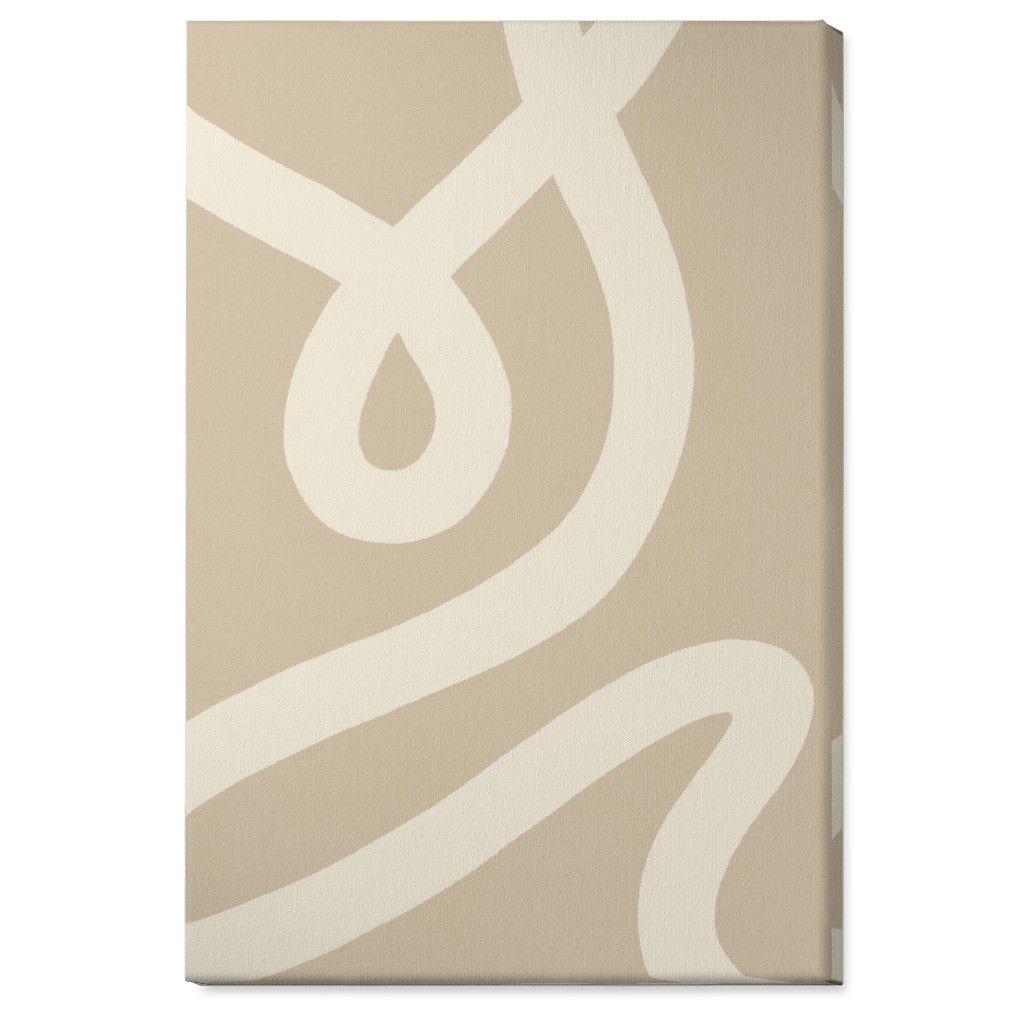 Tangled Brush Strokes V Wall Art, No Frame, Single piece, Canvas, 24x36, Beige, Wheat