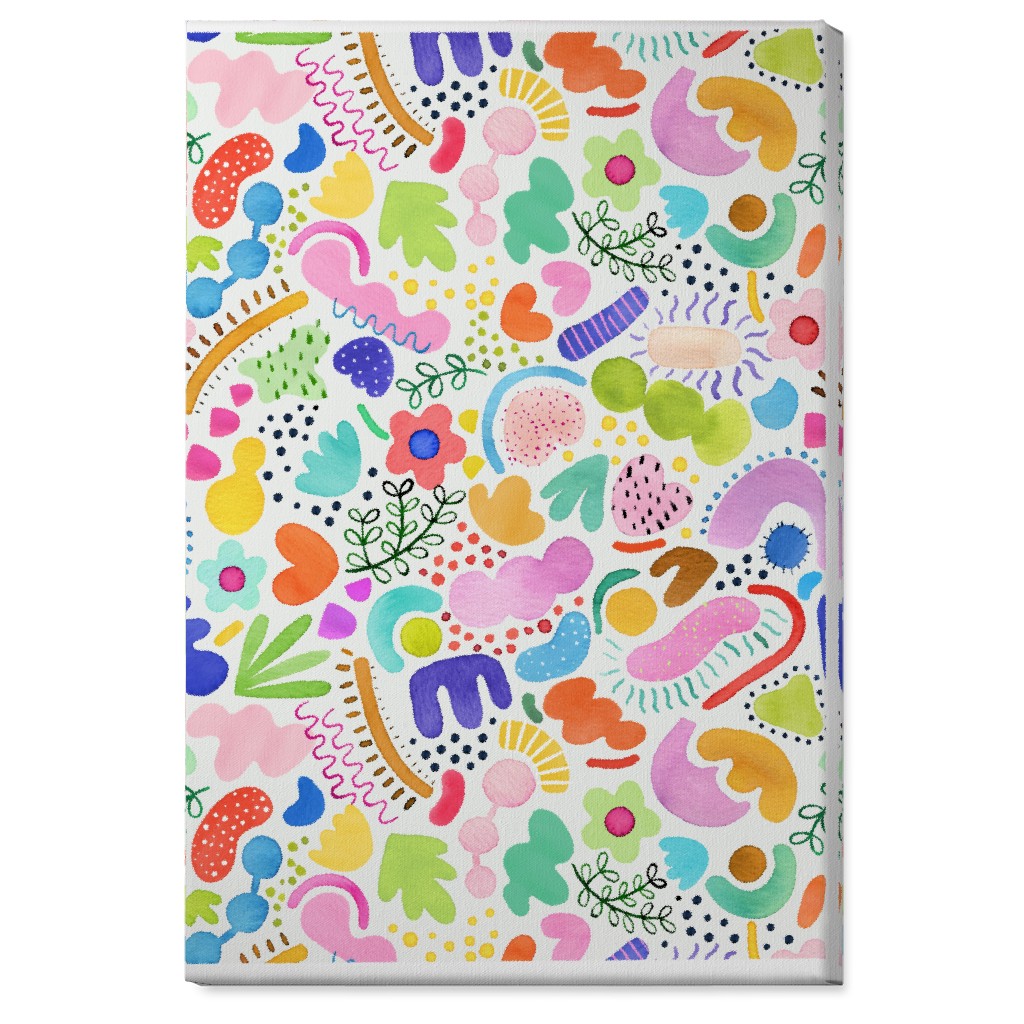 Playful Abstract Shapes - Bold Wall Art, No Frame, Single piece, Canvas, 24x36, Multicolor