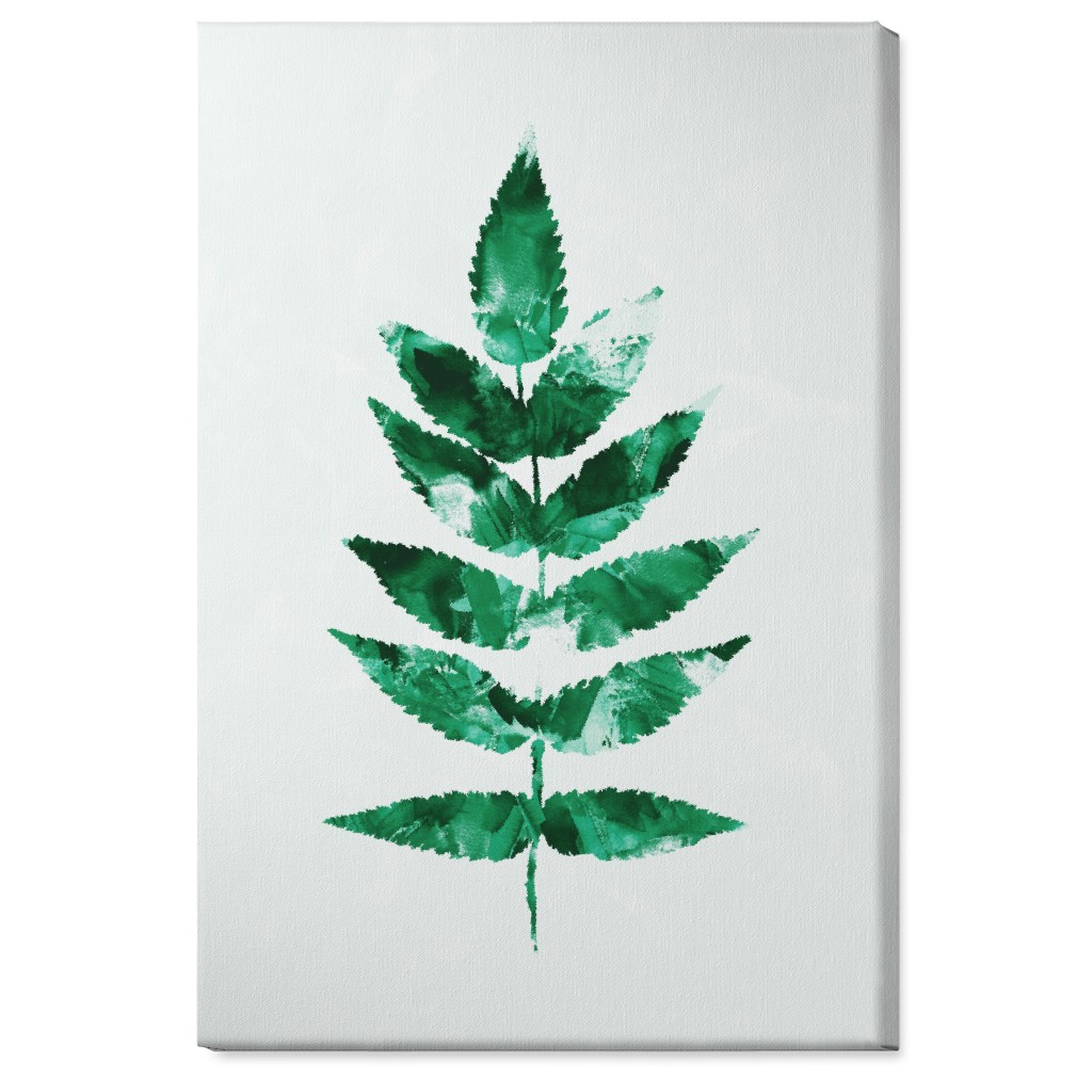 Botanical Leaf Wall Art, No Frame, Single piece, Canvas, 24x36, Green