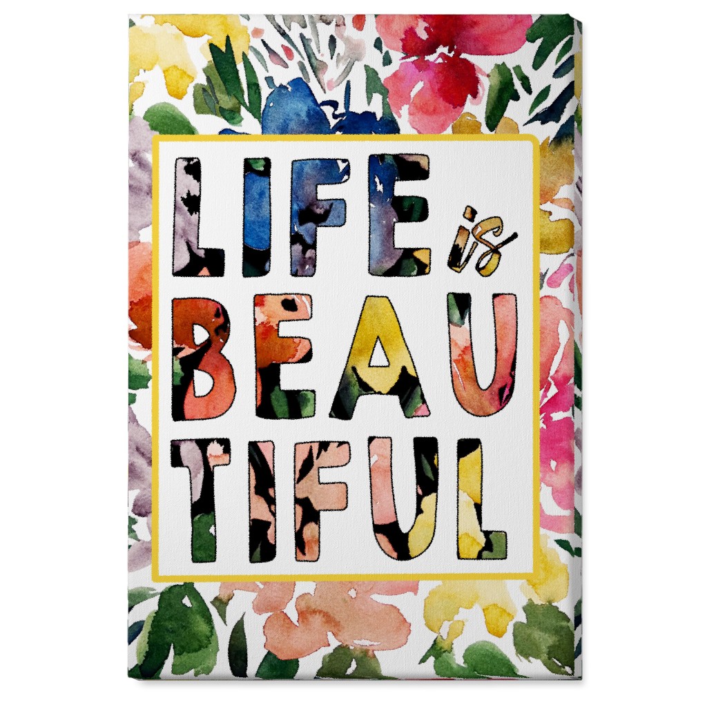 Life Is Beautiful - Multi Wall Art, No Frame, Single piece, Canvas, 24x36, Multicolor