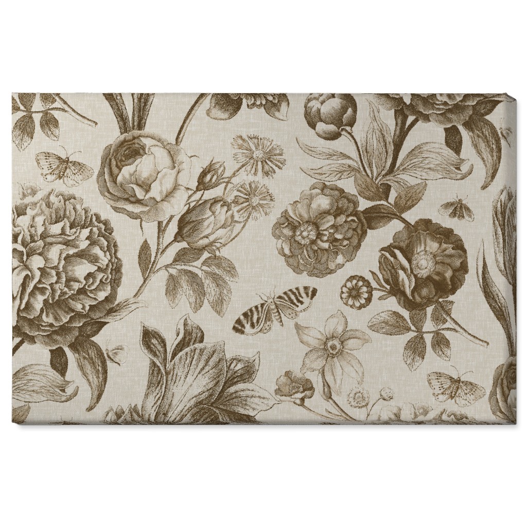 Windsor Botanical in Oyster Wall Art, No Frame, Single piece, Canvas, 24x36, Brown