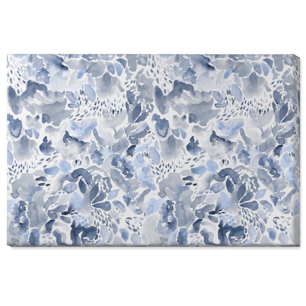 Happy Abstract Watercolor Wall Art, No Frame, Single piece, Canvas, 24x36, Blue, Marine Layer