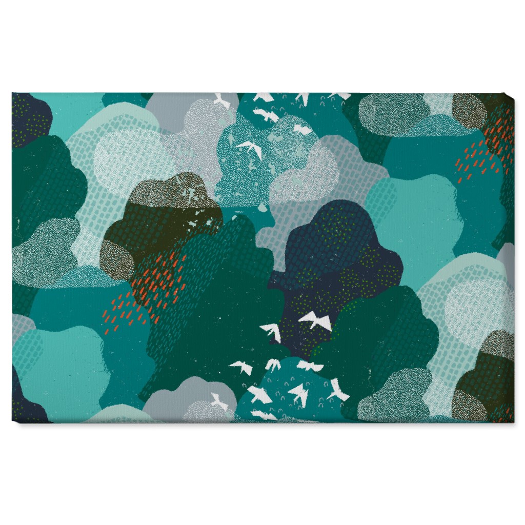 Forest Bird's Eye View - Green Wall Art, No Frame, Single piece, Canvas, 24x36, Green, Classic Green