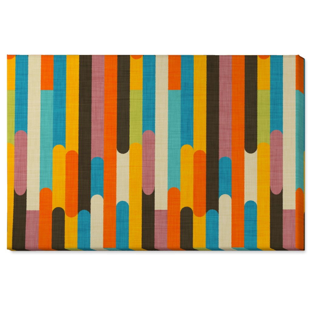 Retro Colorblock Sticks - Multi Wall Art, No Frame, Single piece, Canvas, 24x36, Multicolor