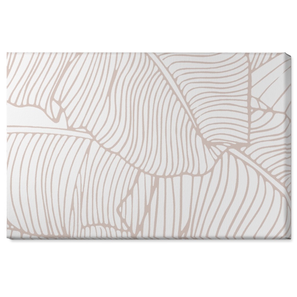 Banana Leaf - Blush Wall Art, No Frame, Single piece, Canvas, 24x36, Beige