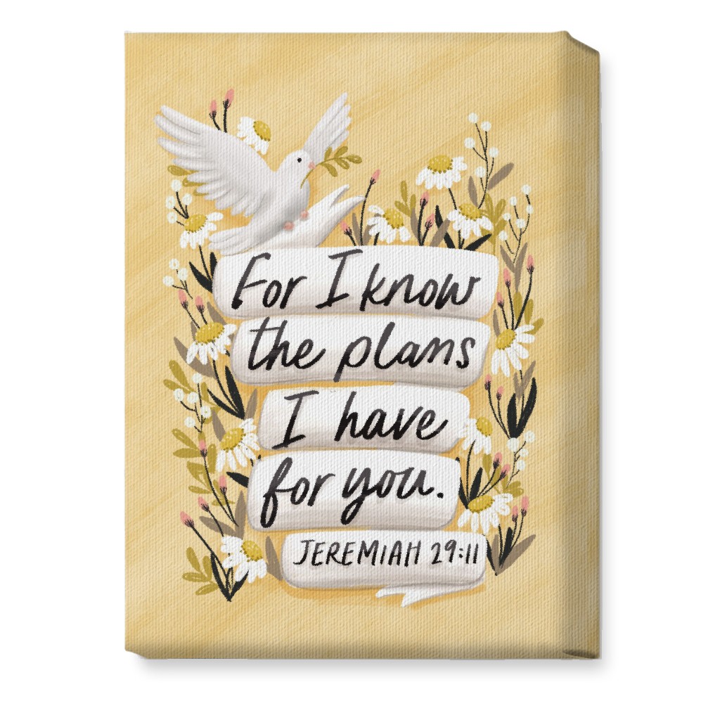for I Know the Plans I Have for You - Yellow Wall Art, No Frame, Single piece, Canvas, 10x14, Yellow, Classic Yellow