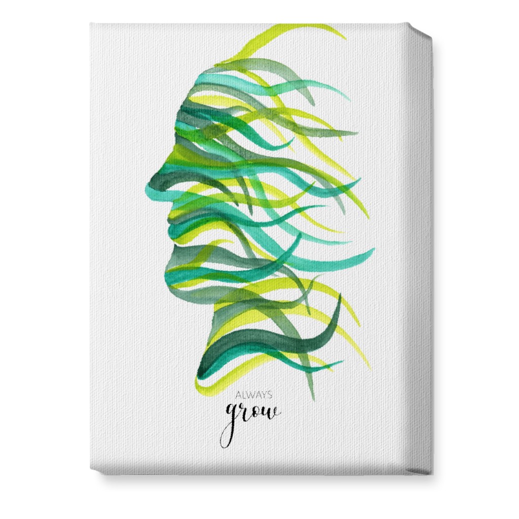Always Grow - Green Wall Art, No Frame, Single piece, Canvas, 10x14, Green, Classic Green