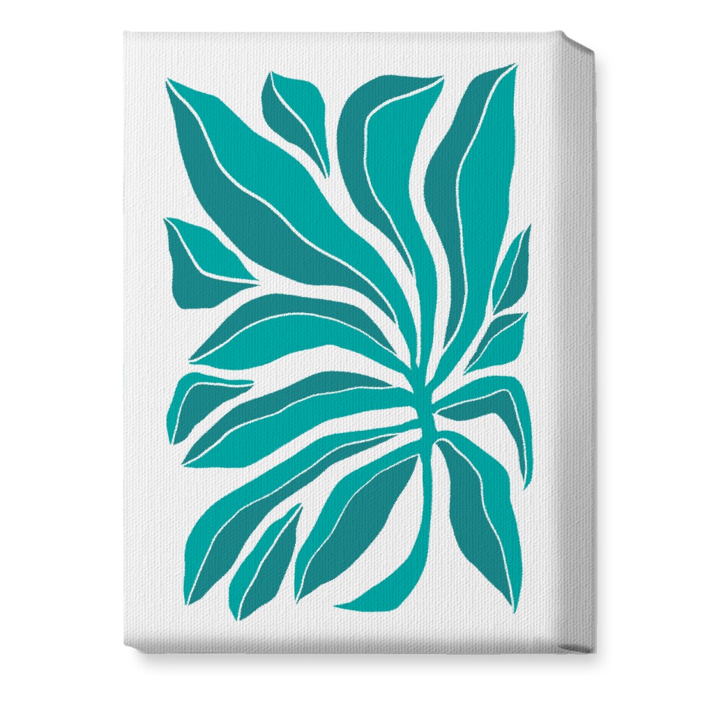 Minimalist Block Botanical Palm Leaves - Green Wall Art, No Frame, Single piece, Canvas, 10x14, Green
