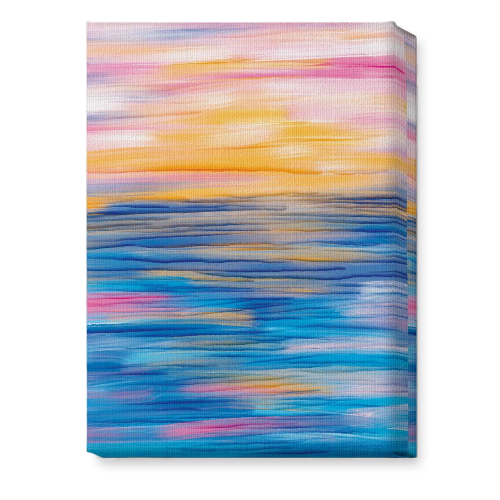 Abstract Sunset Over Water - Multi Wall Art, No Frame, Single piece, Canvas, 10x14, Multicolor