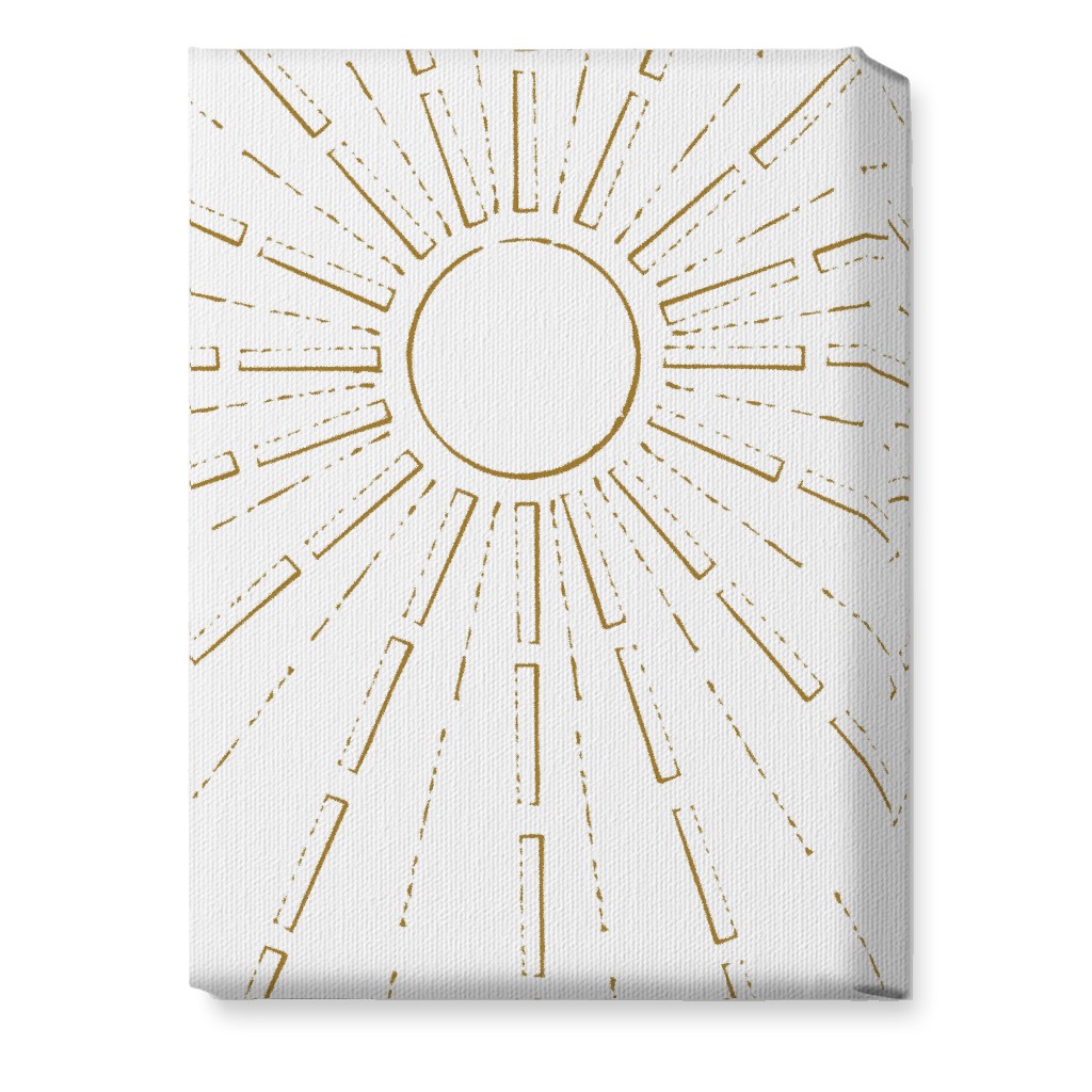 Midcentury Burst Wall Art, No Frame, Single piece, Canvas, 10x14, White, White